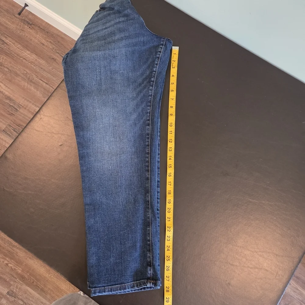 St. John's Bay Girlfriend Mid Rise Dark Wash Cropped Jeans Women's Size 14
